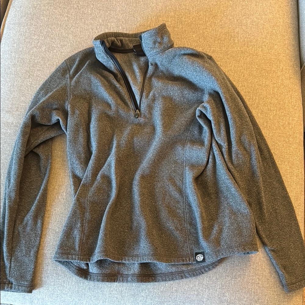 REI co-op fleece Gray Quarter-Zip Sweater